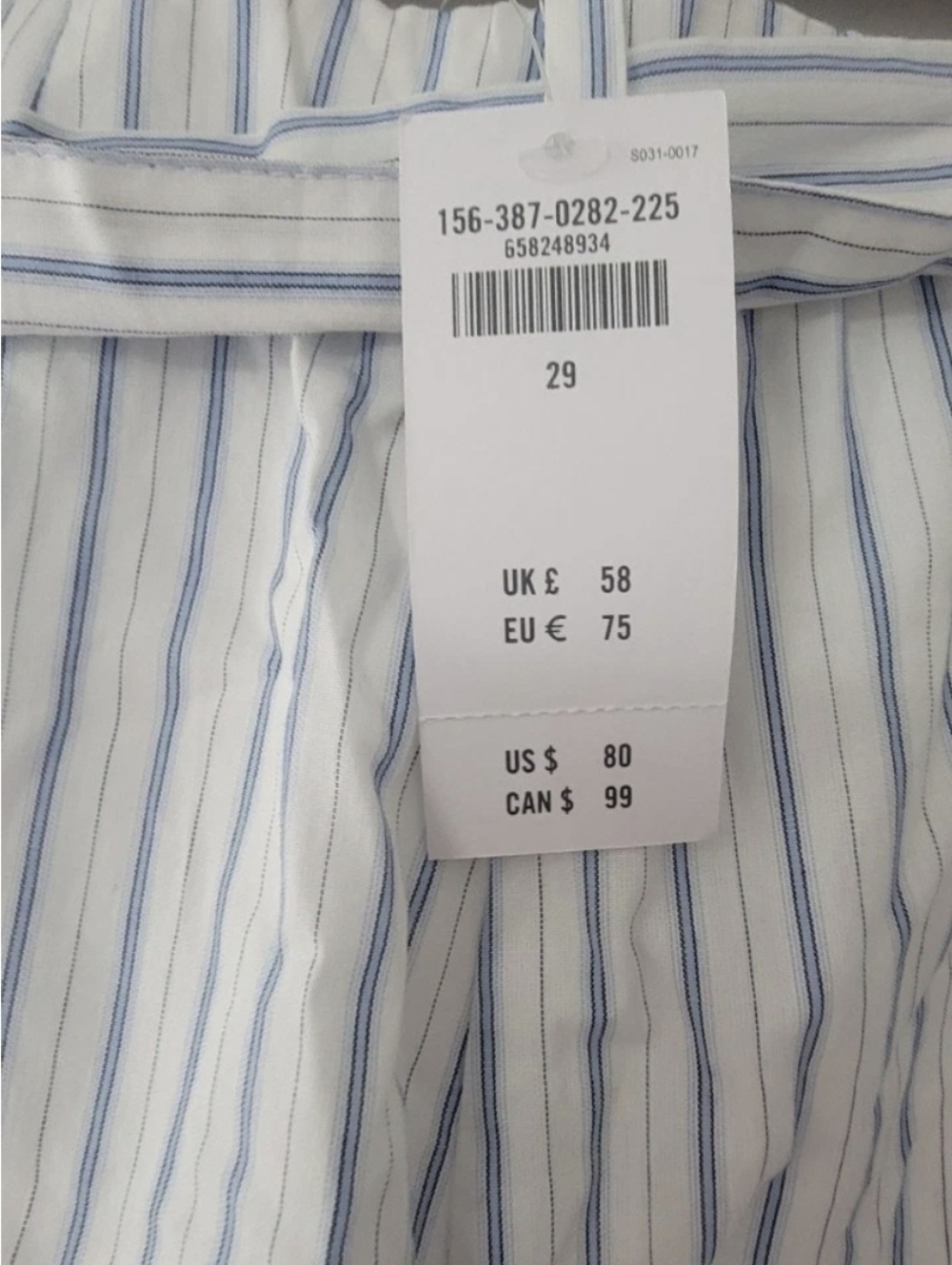 Abercrombie And Fitch Blue And White Striped Poplin Wide Leg Pant Sz 29 - Picture 5 of 6